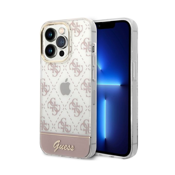 Guess GUHCP14XHG4MHP iPhone 14 Pro Max6,7" różowy/pink hardcase 4G Pattern Script na NearMe.pl