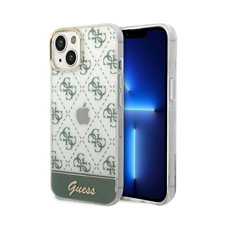 Guess GUHCP14MHG4MHA iPhone 14 Plus/ 15 Plus 6.7" khaki hardcase 4G Pattern Script na NearMe.pl