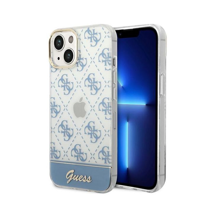 Guess GUHCP14MHG4MHB iPhone 14 Plus/ 15 Plus 6.7" niebieski/blue hardcase 4G Pattern Script na NearMe.pl