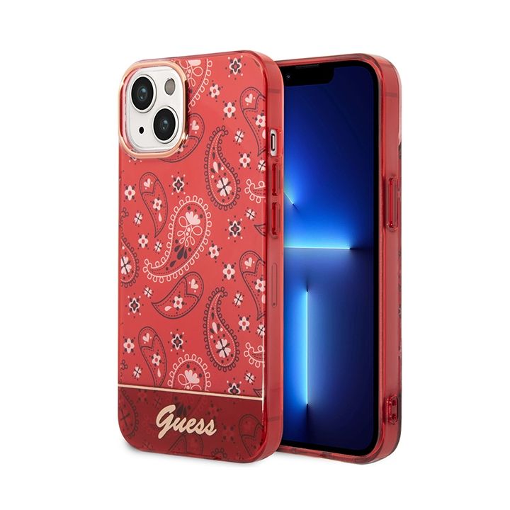 Guess GUHCP14MHGBNHR iPhone 14 Plus / 15 Plus 6.7" czerwony/red hardcase Bandana Paisley na NearMe.pl
