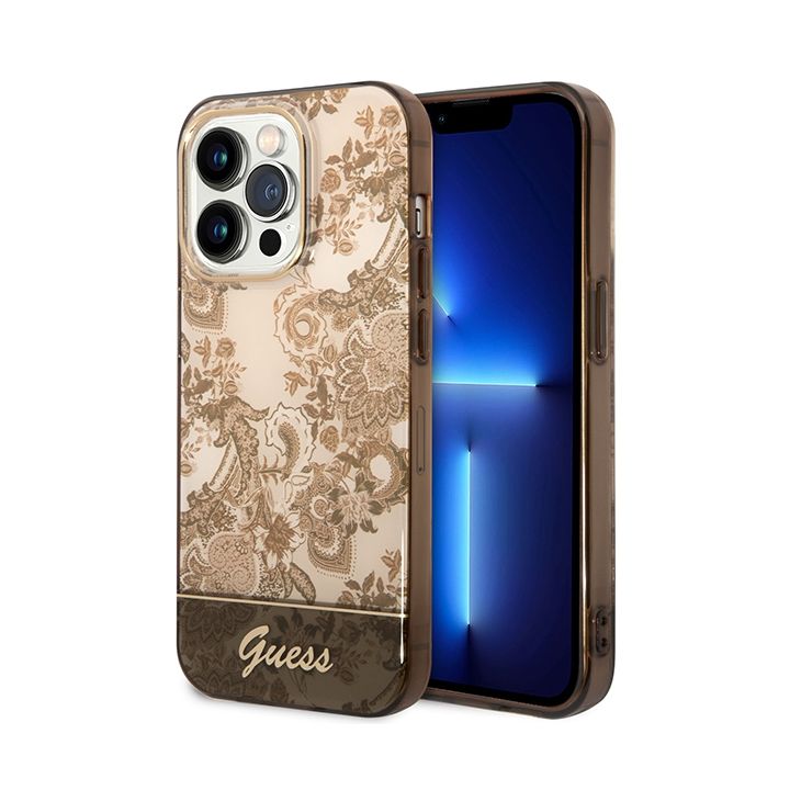 Guess GUHCP14LHGPLHC iPhone 14 Pro 6,1" ochre hardcase Porcelain Collection na NearMe.pl