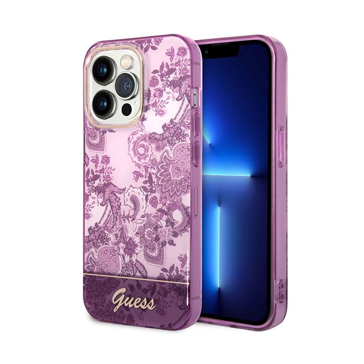Guess GUHCP14XHGPLHF iPhone 14 Pro Max 6,7" fuksja/fuschia hardcase Porcelain Collection na NearMe.pl