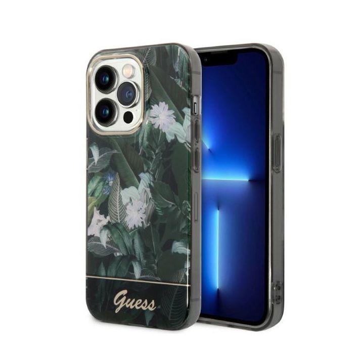 Guess GUHCP14XHGJGHA iPhone 14 Pro Max 6,7" zielony/green hardcase Jungle Collection na NearMe.pl