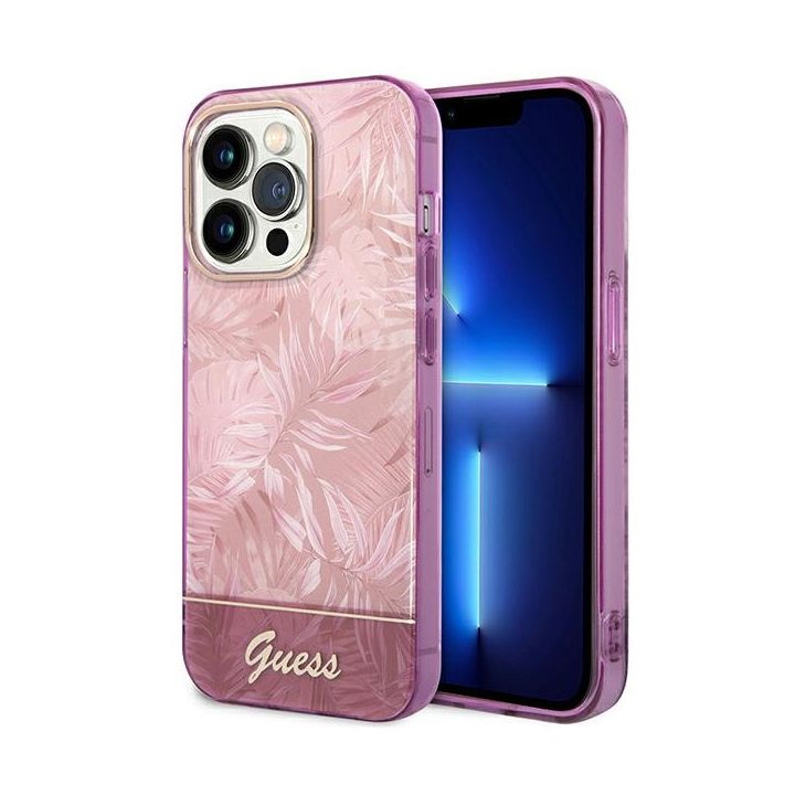 Guess GUHCP14LHGJGHP iPhone 14 Pro6,1" różowy/pink hardcase Jungle Collection na NearMe.pl
