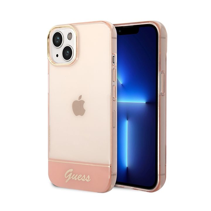 Guess GUHCP14SHGCOP iPhone 14 / 15 / 13 6.1" różowy/pink hardcase Translucent na NearMe.pl