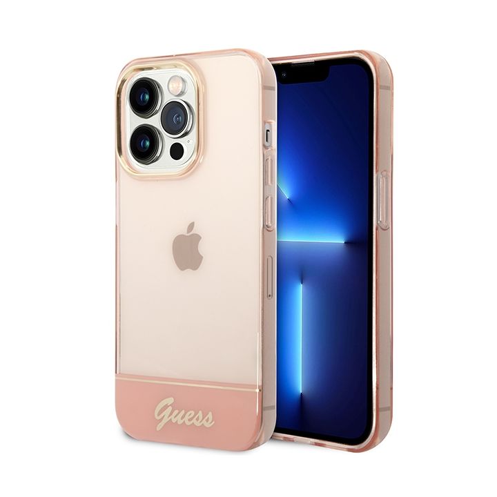 Guess GUHCP14LHGCOP iPhone 14 Pro6,1" różowy/pink hardcase Translucent na NearMe.pl