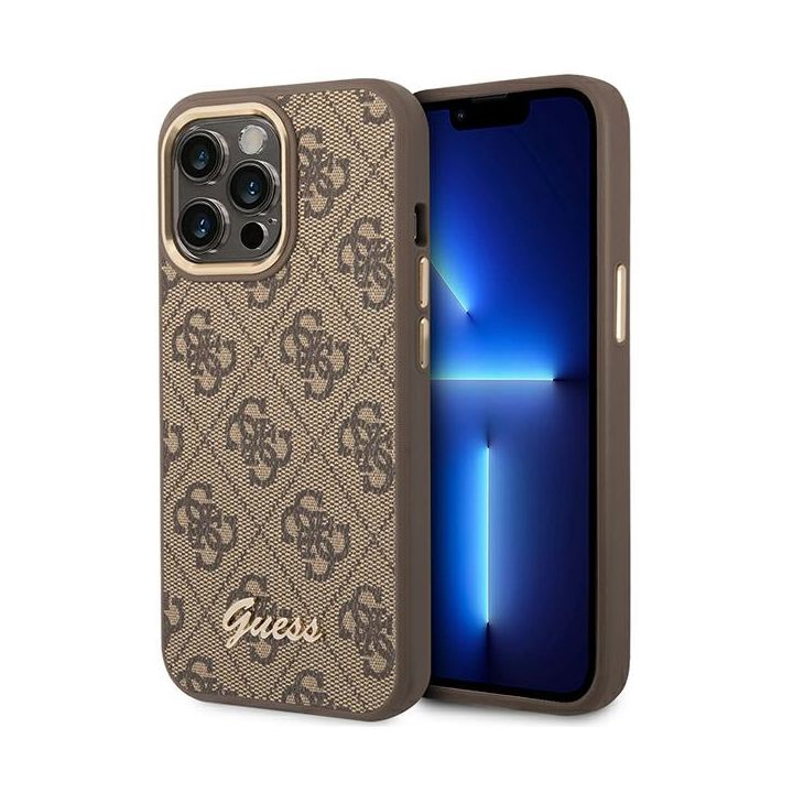 Guess GUHCP14XHG4SHW iPhone 14 Pro Max6,7" brązowy/brown hard case 4G Vintage Gold Logo na NearMe.pl