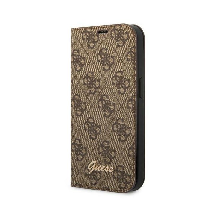 Guess GUBKP14LHG4SHW iPhone 14 Pro brązowy/brown book 4G Vintage Gold Logo na NearMe.pl