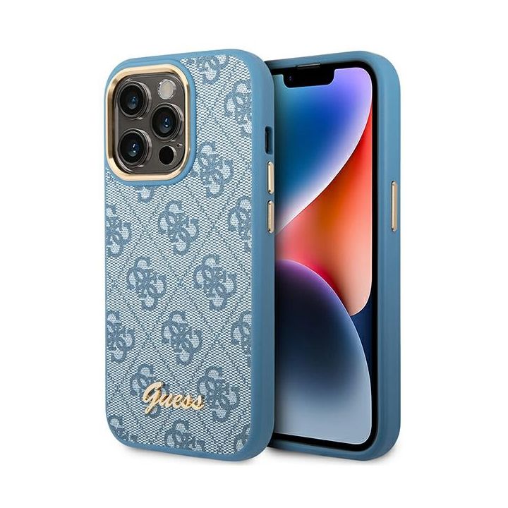 Guess GUHCP14LHG4SHB iPhone 14 Pro6,1" niebieski/blue hard case 4G Vintage Gold Logo na NearMe.pl