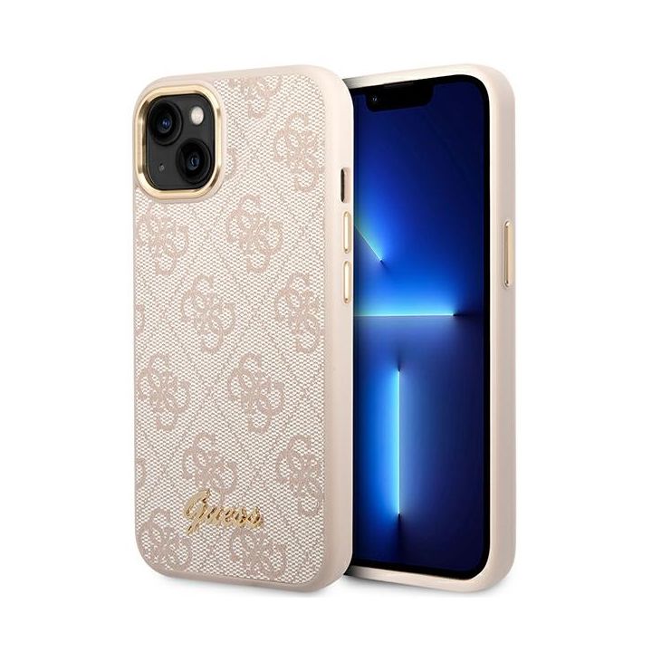 Guess GUHCP14SHG4SHP iPhone 14 / 15 / 136.1" różowy/pink hard case 4G Vintage Gold Logo na NearMe.pl