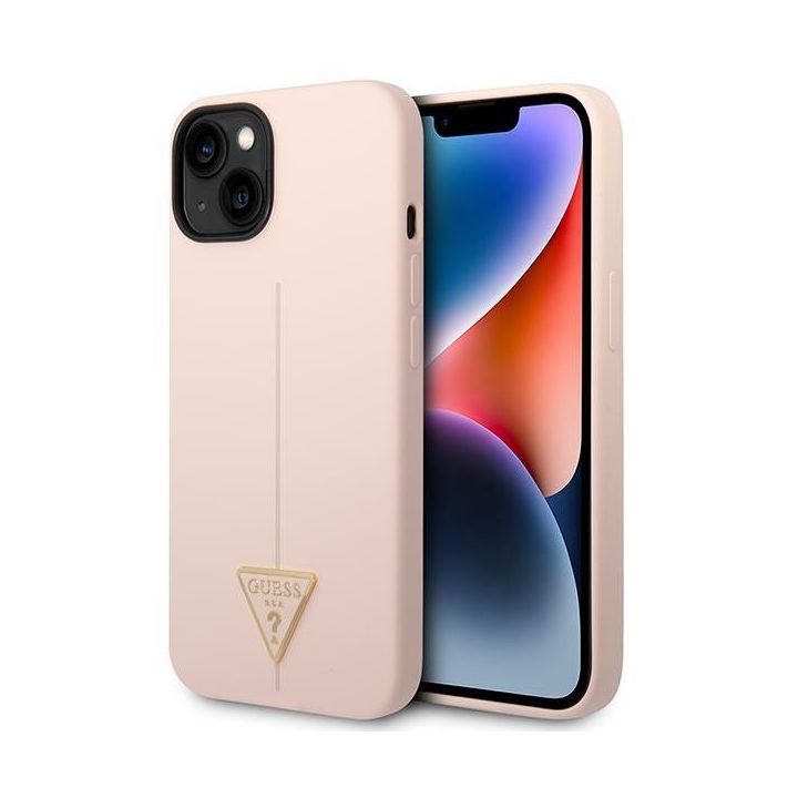 Guess GUHCP14SSLTGP iPhone 14 / 15 / 13 6.1" różowy/pink hardcase Silicone Triangle na NearMe.pl