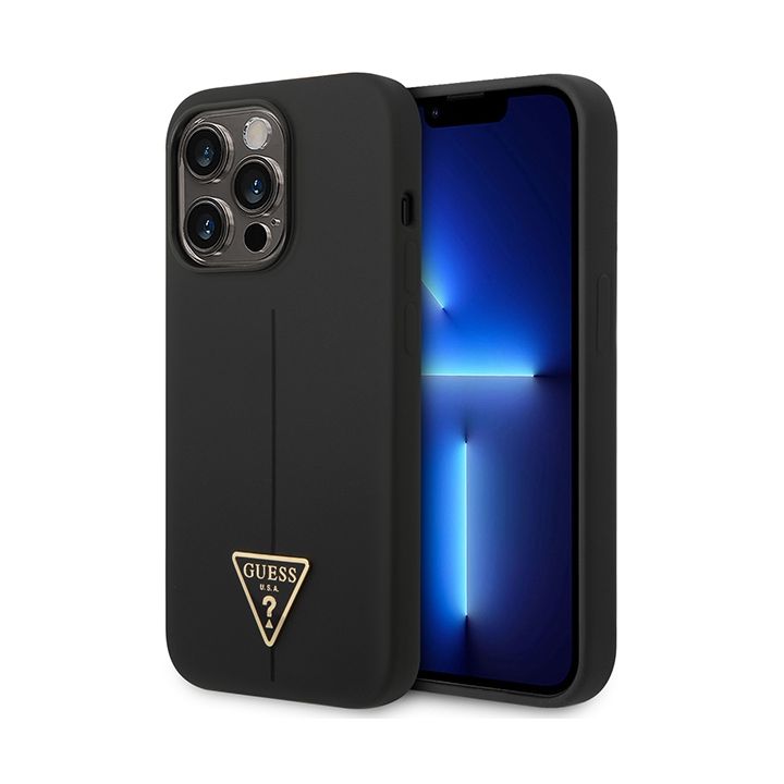 Guess GUHCP14LSLTGK iPhone 14 Pro 6,1" czarny/black hardcase Silicone Triangle na NearMe.pl