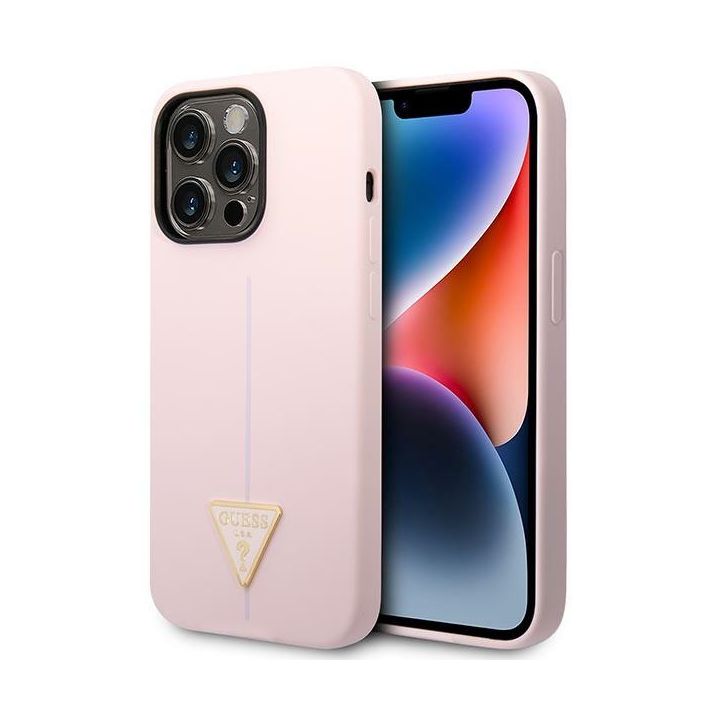 Guess GUHCP14LSLTGU iPhone 14 Pro 6,1" fioletowy/purple hardcase Silicone Triangle na NearMe.pl