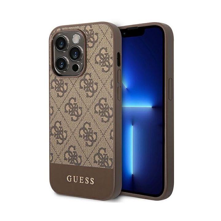 Guess GUHCP14XG4GLBR iPhone 14 Pro Max6,7" brązowy/brown hard case 4G Stripe Collection na NearMe.pl