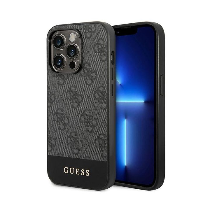 Guess GUHCP14XG4GLGR iPhone 14 Pro Max6,7" szary/grey hard case 4G Stripe Collection na NearMe.pl