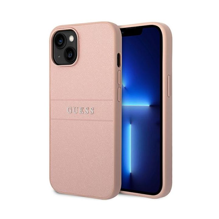 Guess GUHCP14MPSASBPI iPhone 14 Plus / 15 Plus 6.7" różowy/pink Saffiano Strap na NearMe.pl