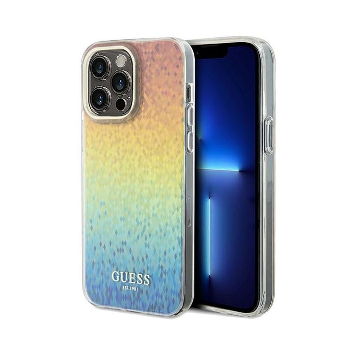 Guess GUHCP13XHDECMI iPhone 13 Pro Max 6.7" wielokolorowy hardcase IML Faceted Mirror Disco Iridescent na NearMe.pl