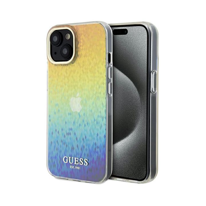 Guess GUHCP14SHDECMI iPhone 14 / 15 / 13 6.1" wielokolorowy hardcase IML Faceted Mirror Disco Iridescent na NearMe.pl