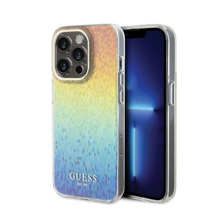 Guess GUHCP14XHDECMI iPhone 14 Pro Max 6.7" wielokolorowy hardcase IML Faceted Mirror Disco Iridescent na NearMe.pl