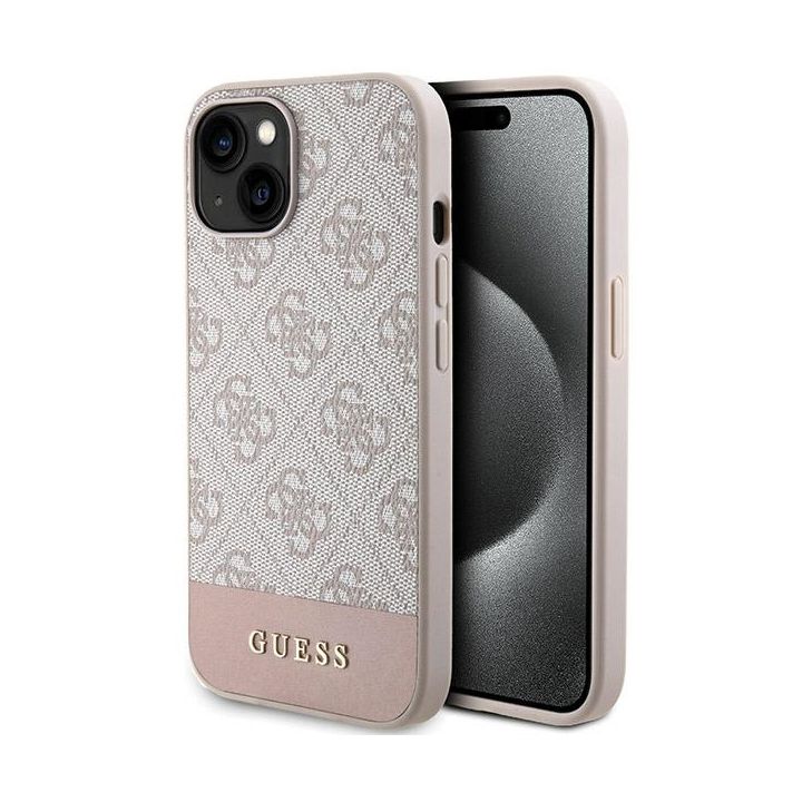 Guess GUHCP15SG4GLPI iPhone 15 / 14 / 13 6.1" różowy/pink hardcase 4G Stripe Collection na NearMe.pl