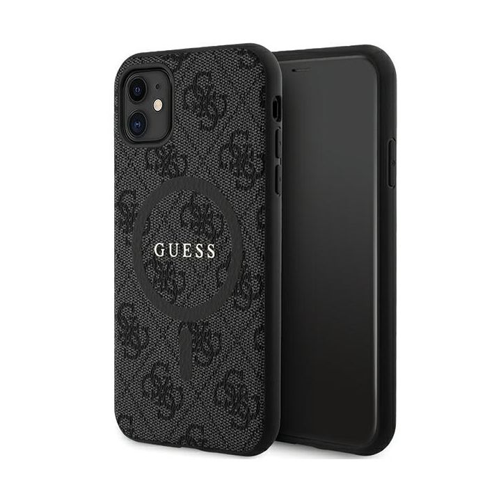 Guess GUHMN61G4GFRK iPhone 11 6.1" / Xr czarny/black hardcase 4G Collection Leather Metal Logo MagSafe na NearMe.pl