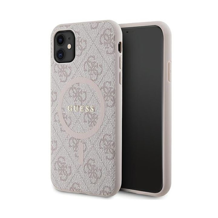 Guess GUHMN61G4GFRP iPhone 11 6.1" / Xr różowy/pink hardcase 4G Collection Leather Metal Logo MagSafe na NearMe.pl