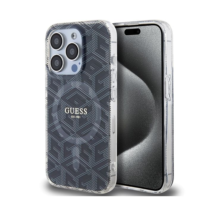 Guess GUHMP15LHGCUSTGK iPhone 15 Pro 6.1" czarny/black hardcase IML GCube MagSafe na NearMe.pl