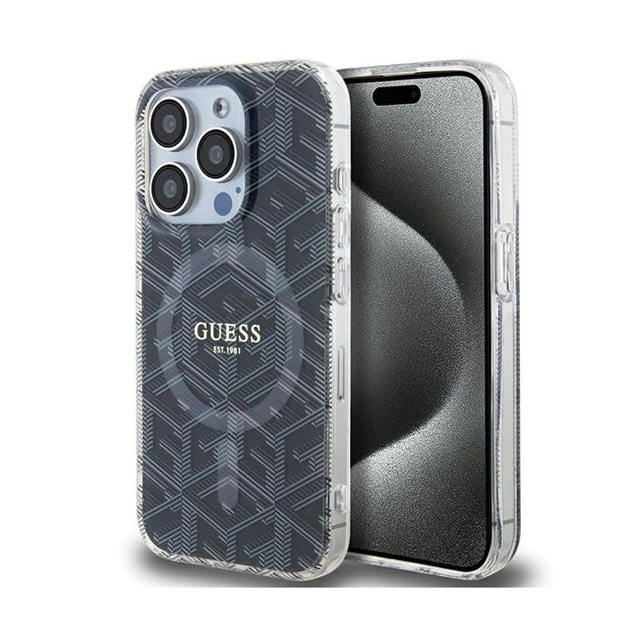 Guess GUHMP15XHGCUSTGK iPhone 15 Pro Max 6.7" czarny/black hardcase IML GCube MagSafe na NearMe.pl