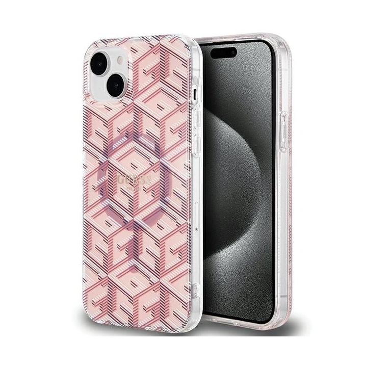 Guess GUHMP15MHGCUSTGP iPhone 15 Plus / 14 Plus 6.7" różowy/pink hardcase IML GCube MagSafe na NearMe.pl