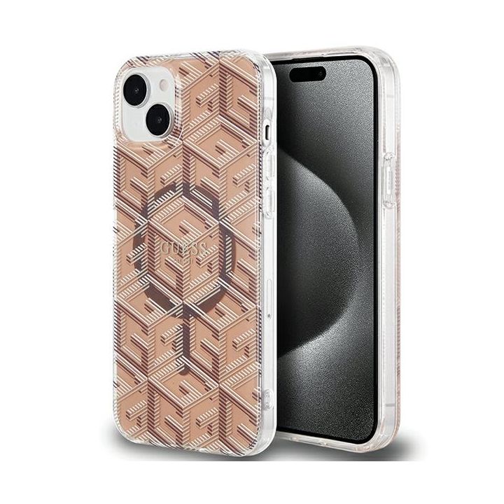 Guess GUHMP15SHGCUSTGW iPhone 15 / 14 / 13 6.1" brązowy/brown hardcase IML GCube MagSafe na NearMe.pl