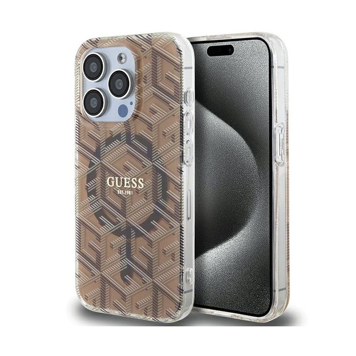 Guess GUHMP15XHGCUSTGW iPhone 15 Pro Max 6.7" brązowy/brown hardcase IML GCube MagSafe na NearMe.pl