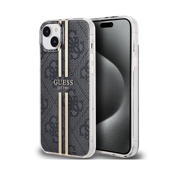 Guess GUHCP15MH4PSEGK iPhone 15 Plus / 14 Plus 6.7" czarny/black hardcase IML 4G Gold Stripe na NearMe.pl