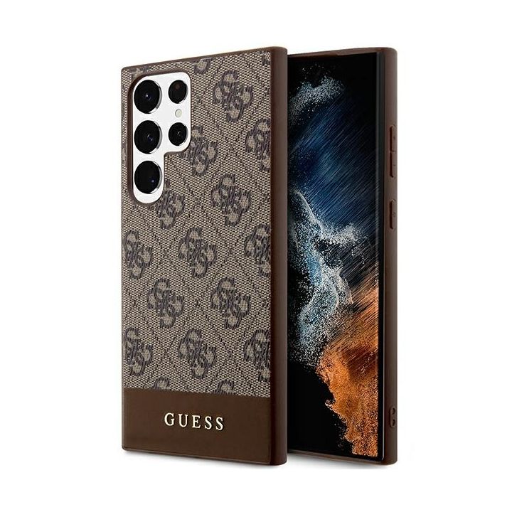Guess GUHCS24LG4GLBR S24 Ultra S928 brązowy/brown hardcase 4G Stripe Collection na NearMe.pl