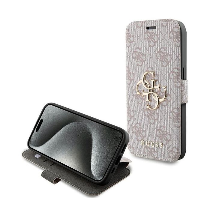 Guess GUBKP15X4GMGPI iPhone 15 Pro Max 6.7" różowy/pink book 4G Metal Logo na NearMe.pl