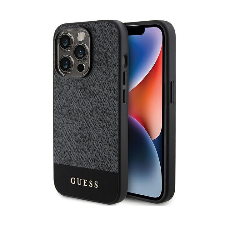 Guess GUHCP15LG4GLGR iPhone 15 Pro 6.1" szary/grey hardcase 4G Stripe Collection na NearMe.pl