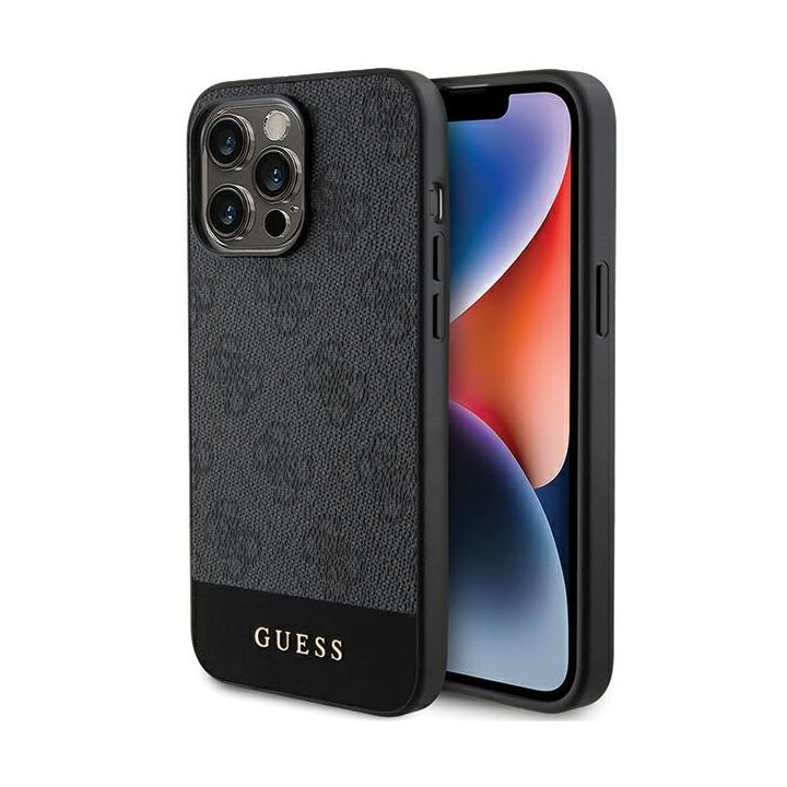 Guess GUHCP15XG4GLGR iPhone 15 Pro Max 6.7" szary/grey hardcase 4G Stripe Collection na NearMe.pl