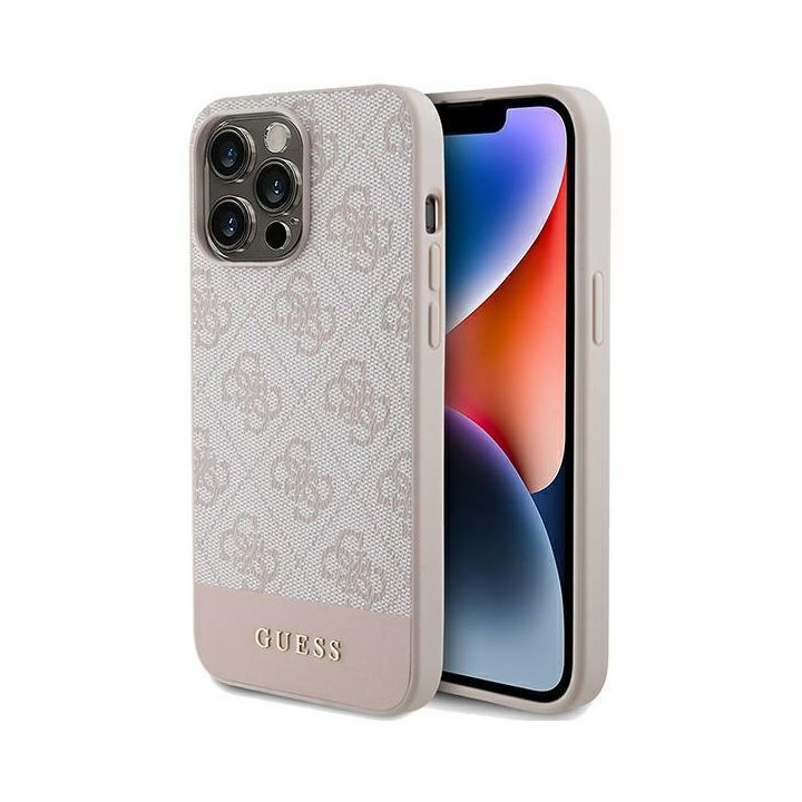 Guess GUHCP14LG4GLPI iPhone 14 Pro 6,1" różowy/pink hard case 4G Stripe Collection na NearMe.pl