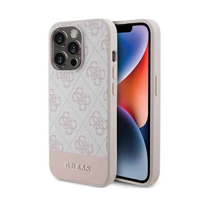 Guess GUHCP15LG4GLPI iPhone 15 Pro 6.1" różowy/pink hardcase 4G Stripe Collection na NearMe.pl