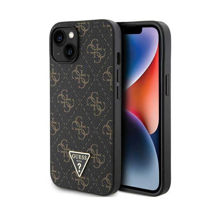 Guess GUHCP14SPG4GPK iPhone 14 / 15 / 13 6.1" czarny/black hardcase 4G Triangle Metal Logo na NearMe.pl