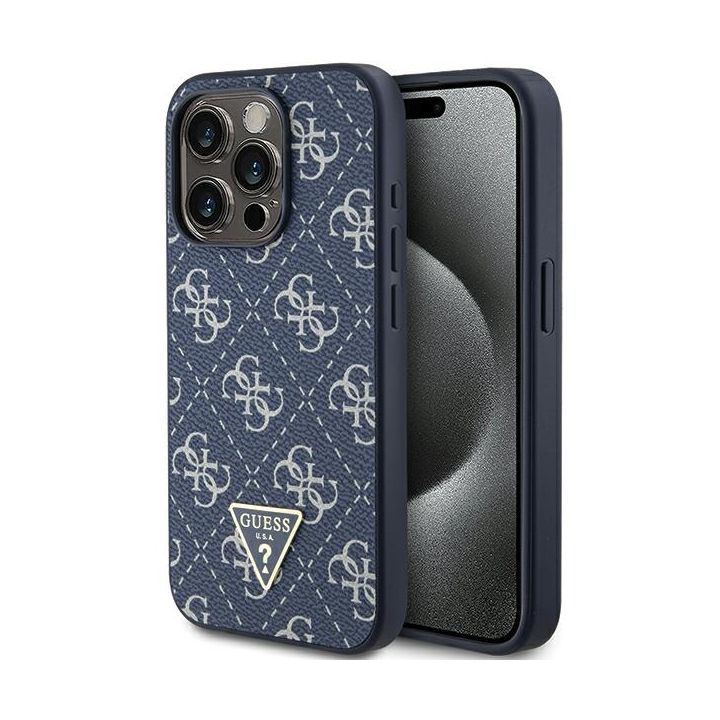 Guess GUHCP15LPG4GPB iPhone 15 Pro 6.1" niebieski/blue hardcase 4G Triangle Metal Logo na NearMe.pl