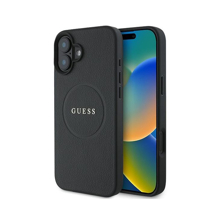Guess GUHMP16MPGHSMMK iPhone 16 Plus 6.7" czarny/black hardcase Grained Ring MagSafe na NearMe.pl