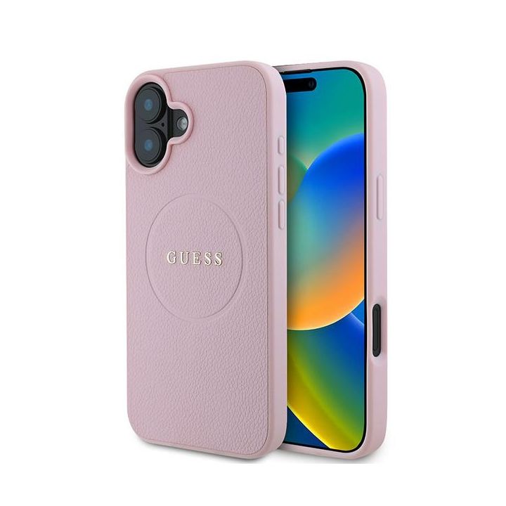 Guess GUHMP16MPGHSMMP iPhone 16 Plus6.7" różowy/pink hardcase Grained Ring MagSafe na NearMe.pl