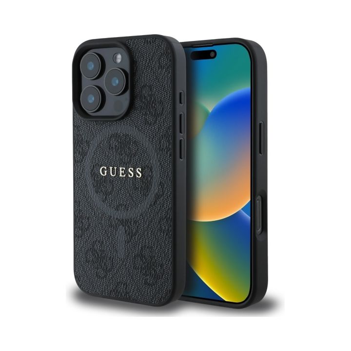 Guess GUHMP16XG4GFRK iPhone 16 Pro Max 6.9" czarny/black hardcase 4G Ring Classic Logo MagSafe na NearMe.pl