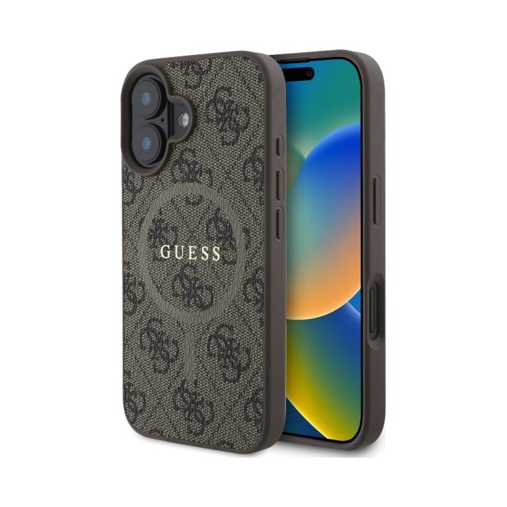 Guess GUHMP16SG4GFRW iPhone 16 6.1" brązowy/brown hardcase 4G Ring Classic Logo MagSafe na NearMe.pl