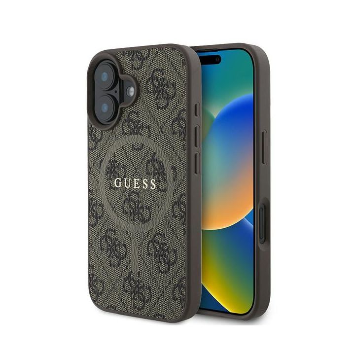 Guess GUHMP16MG4GFRW iPhone 16 Plus brązowy/brown hardcase 4G Ring Classic Logo MagSafe na NearMe.pl