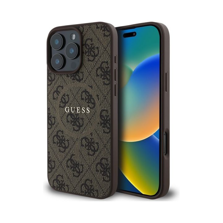 Guess GUHMP16XG4GFRW iPhone 16 Pro Max 6.9" brązowy/brown hardcase 4G Ring Classic Logo MagSafe na NearMe.pl