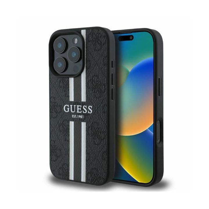 Guess GUHMP16XP4RPSK iPhone 16 Pro Max 6.9" czarny/black hardcase 4G Printed Stripes MagSafe na NearMe.pl