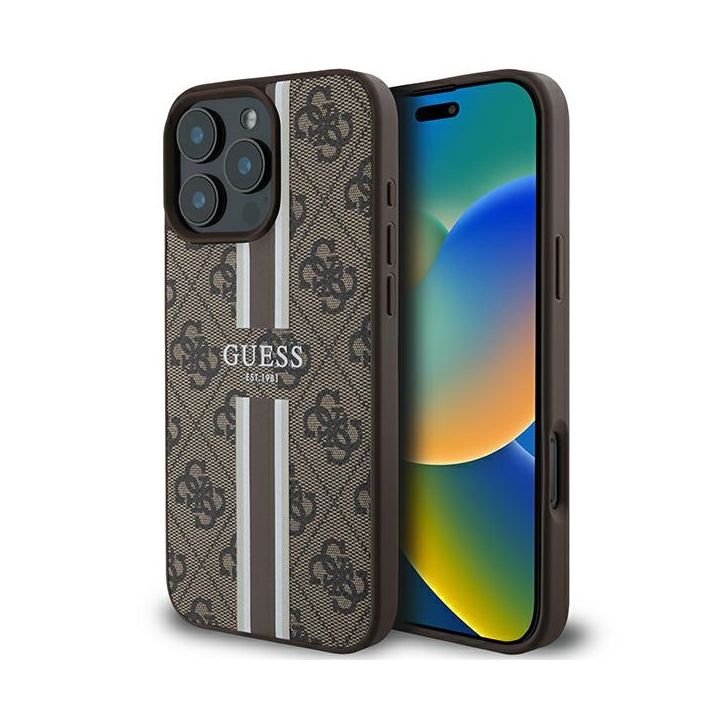 Guess GUHMP16XP4RPSW iPhone 16 Pro Max 6.9" brązowy/brown hardcase 4G Printed Stripes MagSafe na NearMe.pl