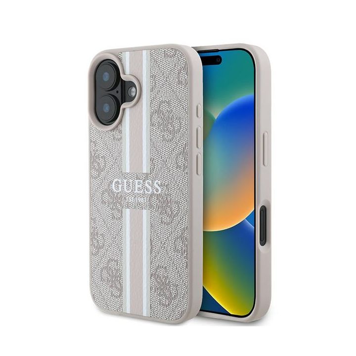 Guess GUHMP16MP4RPSP iPhone 16 Plus 6.7"różowy/pink hardcase 4G Printed Stripes MagSafe na NearMe.pl