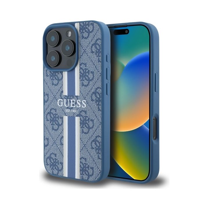Guess GUHMP16XP4RPSB iPhone 16 Pro Max6.9" niebieski/blue hardcase 4G Printed Stripes MagSafe na NearMe.pl